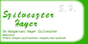 szilveszter hayer business card